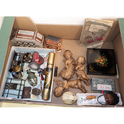 16 - Two boxes of misc collectables to inc two Japanese Fairy Tale Series books by Kobusha Tokyo c1880s, ... 