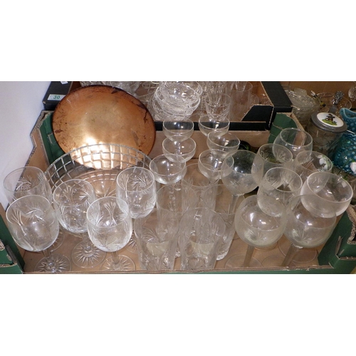 30 - Three boxes of misc glass ware (3)