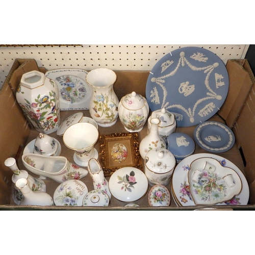 50 - Three boxes of misc ceramics to include Aynsley, Wedgwood etc (3)