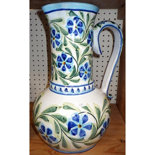 108 - A Napoli ceramic lidded jar together with a Porches Algarve ewer and two Royal Copenhagen spill vase... 