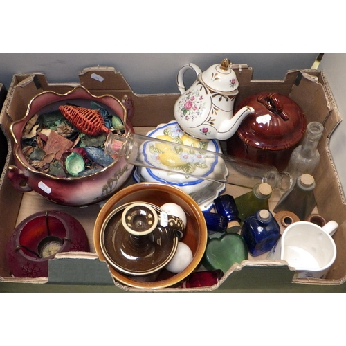 114 - Three boxes of misc ceramics, glass and collectables