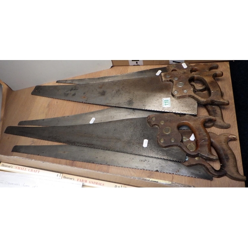118 - A group of five vintage Diston USA saws