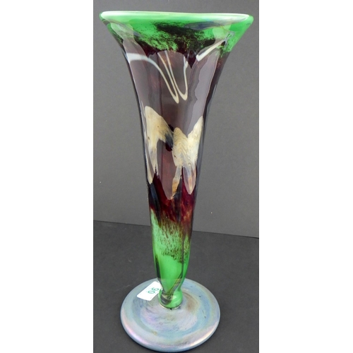 90 - Jean-Pierre Mateus, iridescent Art glass Vase, 1997 35cm tall