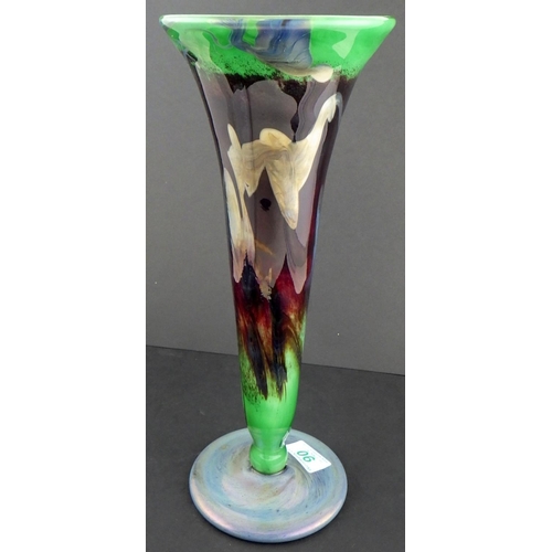 90 - Jean-Pierre Mateus, iridescent Art glass Vase, 1997 35cm tall