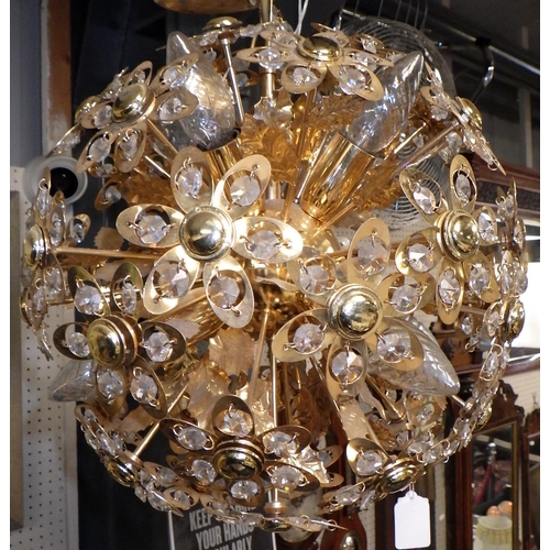 123 - A Echt Straß 24-carat gold plated Ceiling light