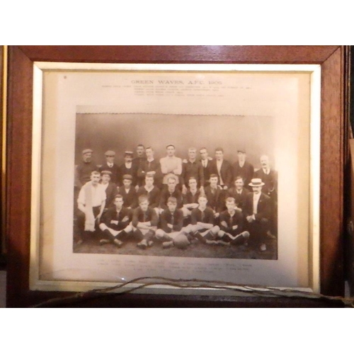 158 - A group of vintage framed team / club photographs etc
