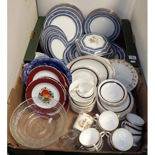 163 - Two boxes of misc ceramics and glass to inc tea & dinner wares (2)