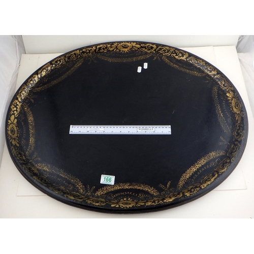 166 - A large 19thC oval tray