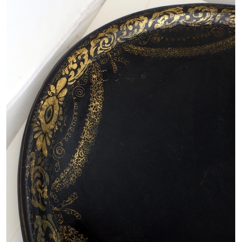 166 - A large 19thC oval tray