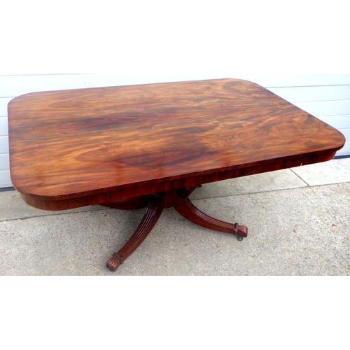 835 - A Victorian rectangular mahogany breakfast table, patched top, 153cm long