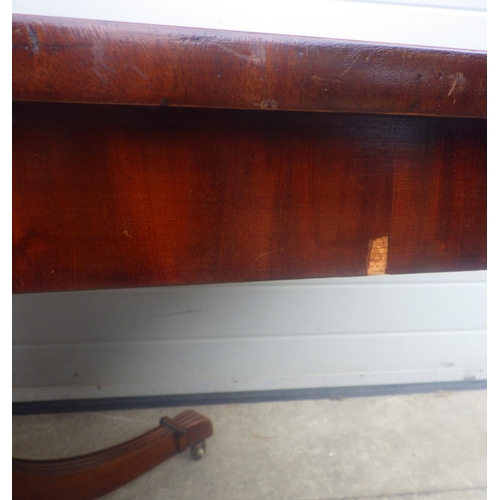 835 - A Victorian rectangular mahogany breakfast table, patched top, 153cm long