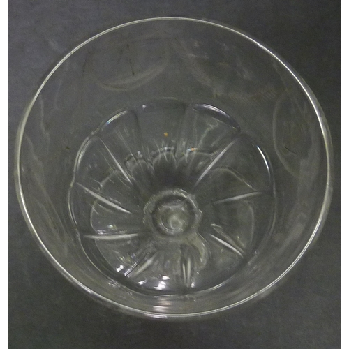 263 - A petal moulded rummer drinking glass having wheel engraved anchor and swag motif decorative frieze.... 