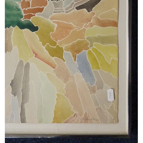 271 - Abstract Composition: watercolour on paper John A Hooper (painter of geometrical abstracts and teach... 