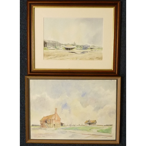 277 - Colin Lewis Don: two watercolour views of Aldeburgh.  The larger 41 x 29cm within frame.