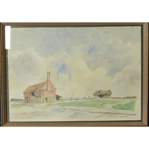 277 - Colin Lewis Don: two watercolour views of Aldeburgh.  The larger 41 x 29cm within frame.
