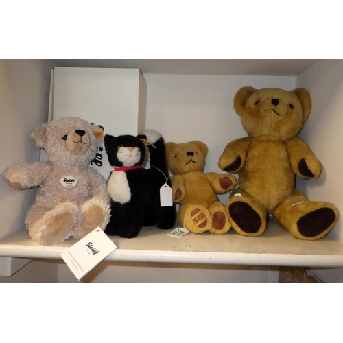 282 - A Boxed Steiff bear together with a Steiff cat, Merrythought bear and a further bear (4)