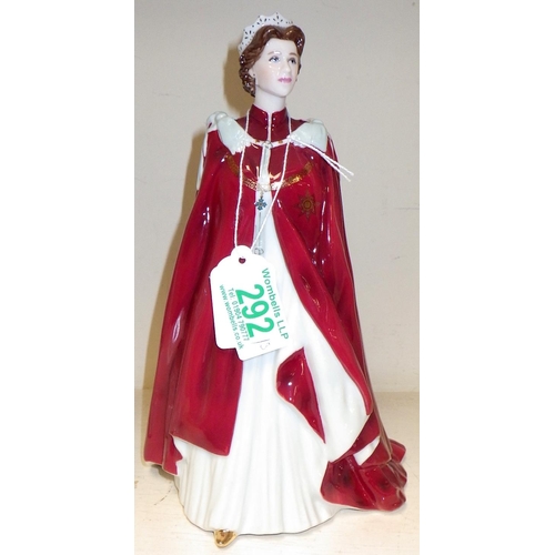 292 - Two Royal Worcester Queen Elizabeth figures together with a Royal Doulton Diana (3)