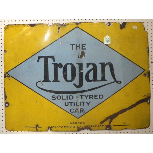 The Trojan Solid-Tyred Utility Car - enamel sign