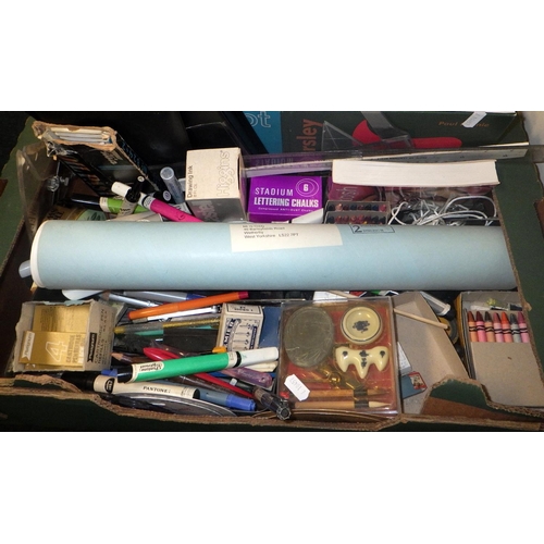 350 - A large qty of Artists materials, pens, nibs etc