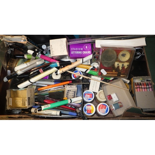 350 - A large qty of Artists materials, pens, nibs etc