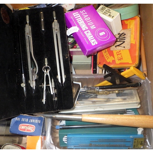 350 - A large qty of Artists materials, pens, nibs etc