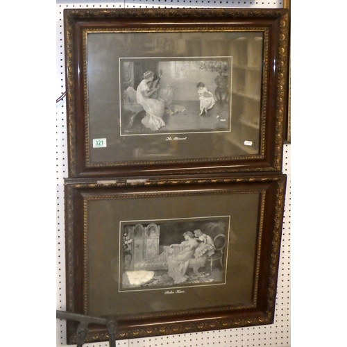 321 - A large gilt framed oil on canvas Lakeland scene together with two interior prints (3)