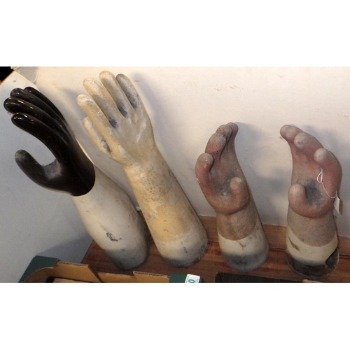 329 - Four ceramic rubber glove moulds AF