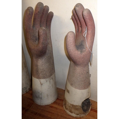 329 - Four ceramic rubber glove moulds AF