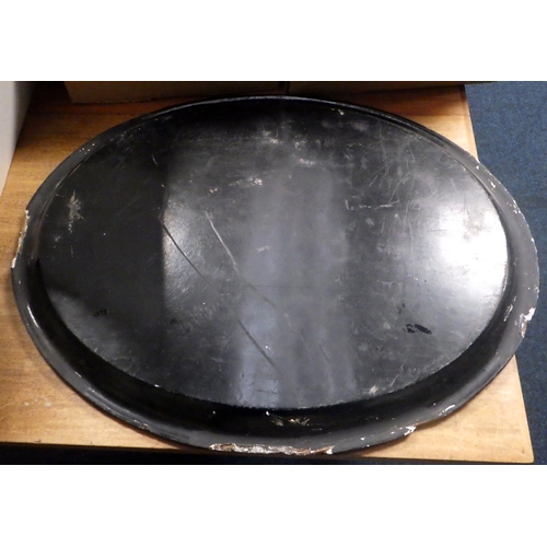 335 - A very large painted lacquered oval tray AF