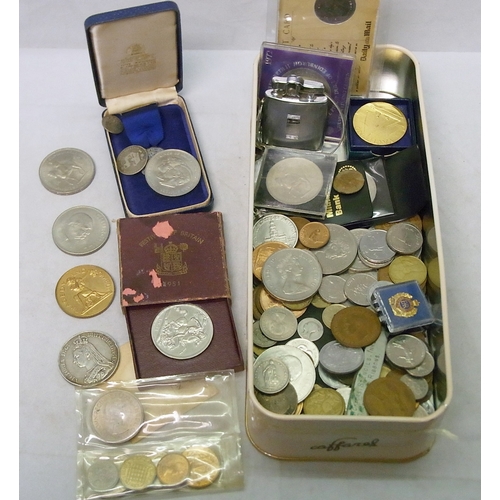 254 - Various coins incl commemorative crowns.
To be sold for the RNLI