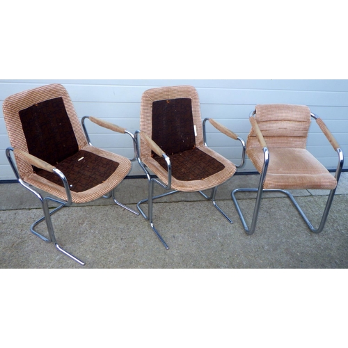 832 - A pair of Pieff armchair frames and another Pieff chair frame (3)