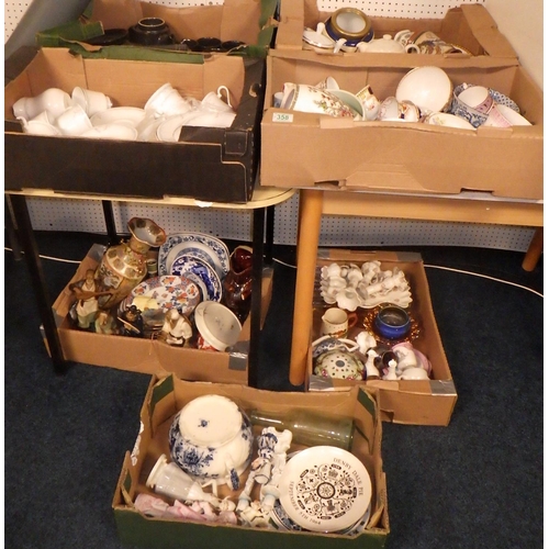 358 - Seven boxes of misc ceramics to inc tea wares etc (7)