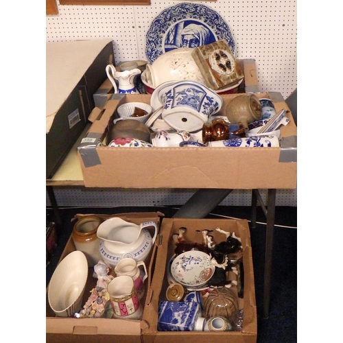 359 - Four boxes of misc ceramics to inc jug & bowl, jugs etc AF (4)