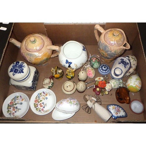 360 - Two boxes of misc collectables to inc Aynsley, green stemmed glasses etc (2)