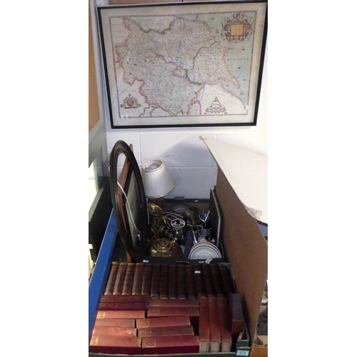 372 - A box of Dickens books together with a qty of misc prints metal wares etc
To be sold for the RNLI