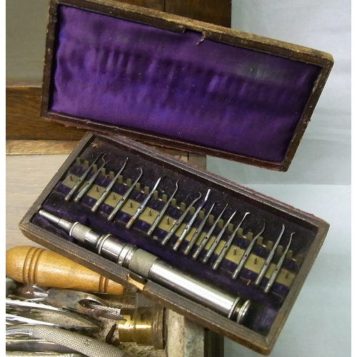 258 - A medical / dental interest collectors' lot incl a hand-held timer by X-Rays Ltd London.