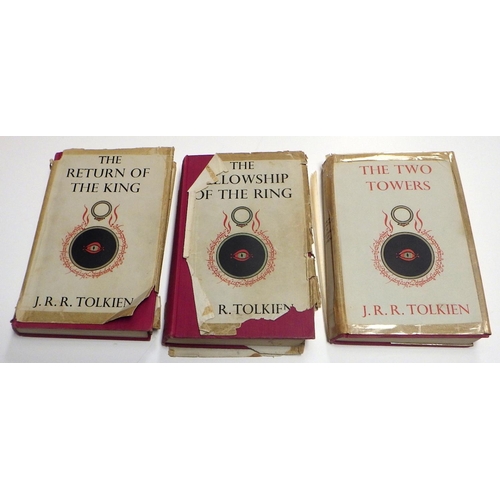 428 - JRR Tolkien, first editions of The lord of the Rings trilogy: 'The Fellowship of the Ring' (5th impr... 