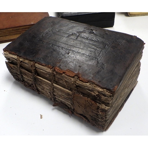 430 - A quantity of leather bound religious texts mostly from the 18th and 19th Centuries including a bibl... 