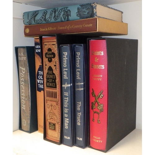 426 - Eight Folio Society publications of novels by Bennett, Duffy, Ruskin, Levi, Byatt, Kilvert and Smoll... 