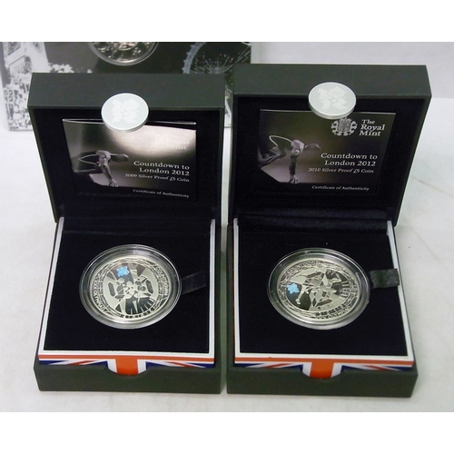 19 - 2012 London Olympics interest Elizabeth II Royal Mint collectors' coins: a 2008 Handover Ceremony Si... 