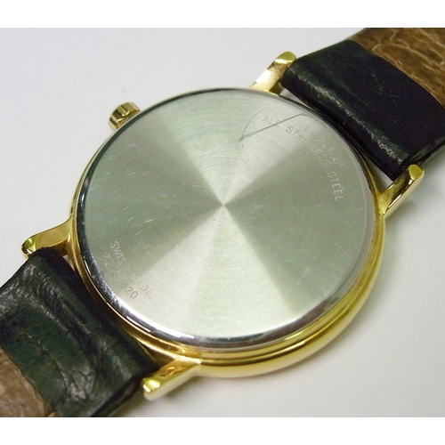 80 - A Longines La Grande Classique wristwatch having an automatic movement in a gold plated case having ... 