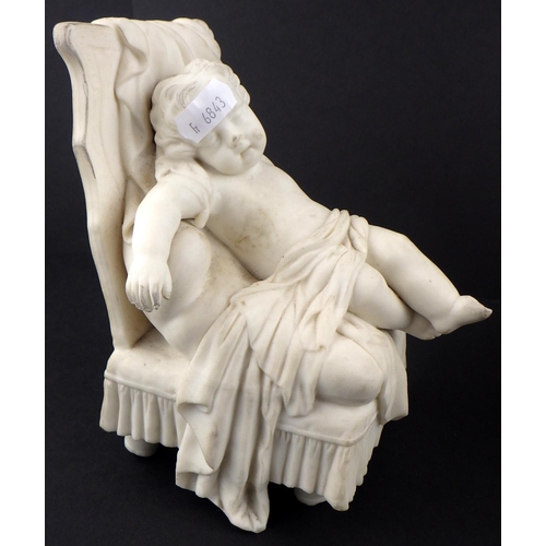 182 - A Copeland Parian ware putti together with two further Parian ware infants AF (3)