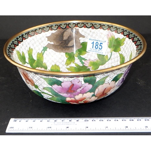 185 - A Cloisonné floral bowl 20cm diameter