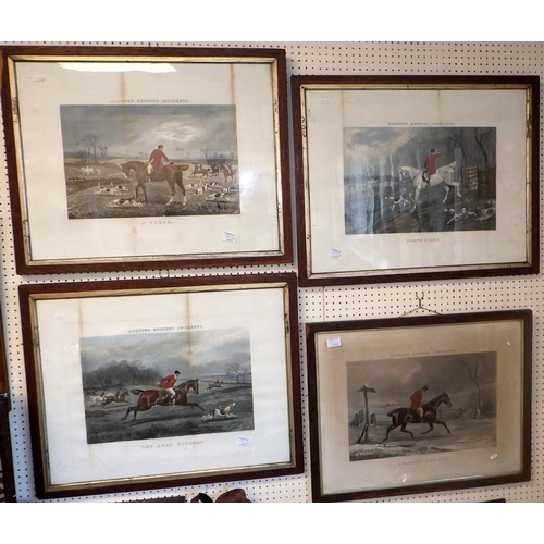 192 - A set of Four framed hunting prints together with a qty of further prints