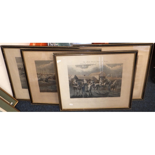 192 - A set of Four framed hunting prints together with a qty of further prints