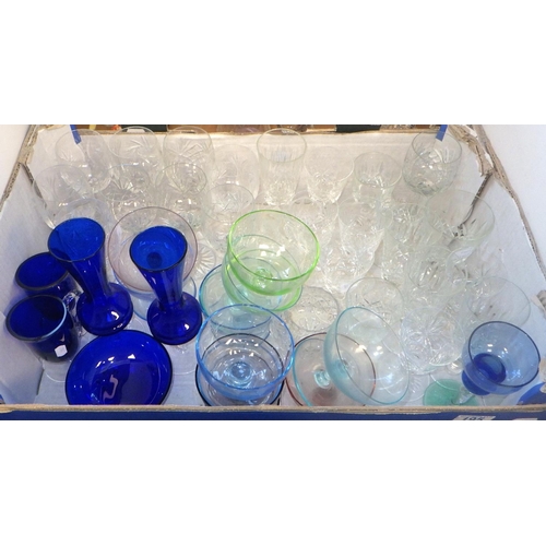 195 - Two boxes of misc glass ware af (2)