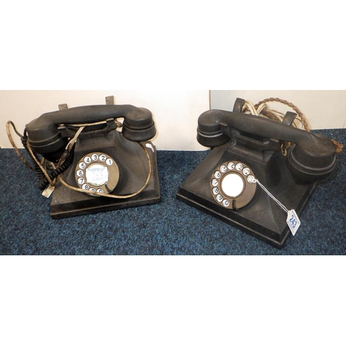 243 - Two Siemens vintage telephones together with a candlestick telephone (3)