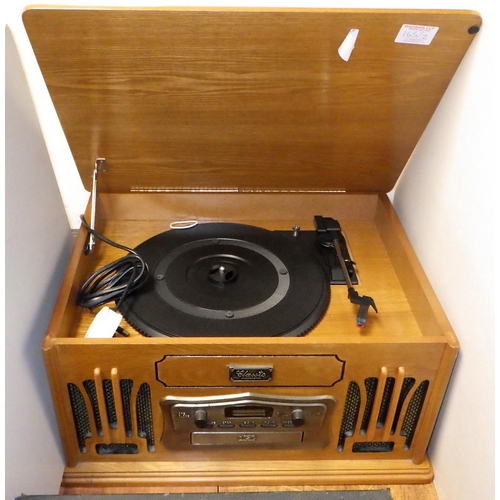 132 - A Plus-a Gram junior B cased record player together with a modern record player (2)