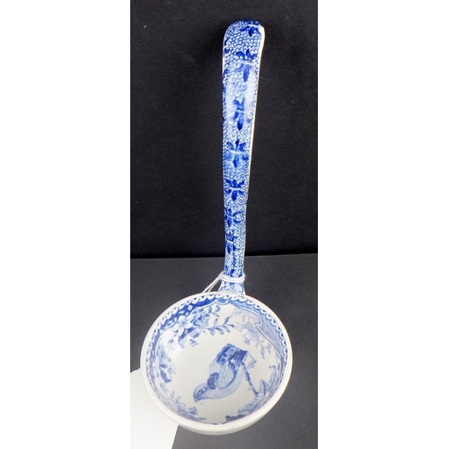 258 - Two Blue & White early 19thC ladles