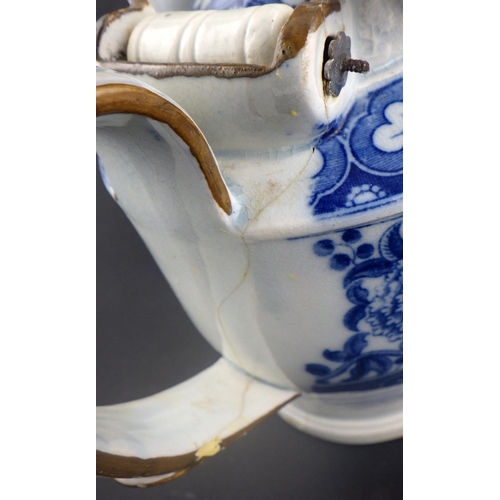 259 - A group of four various Blue & White early 19thC tea pots AF (4)